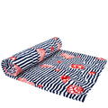 Dolce Gabbana Stripes And Seashells Beach Towel One Size