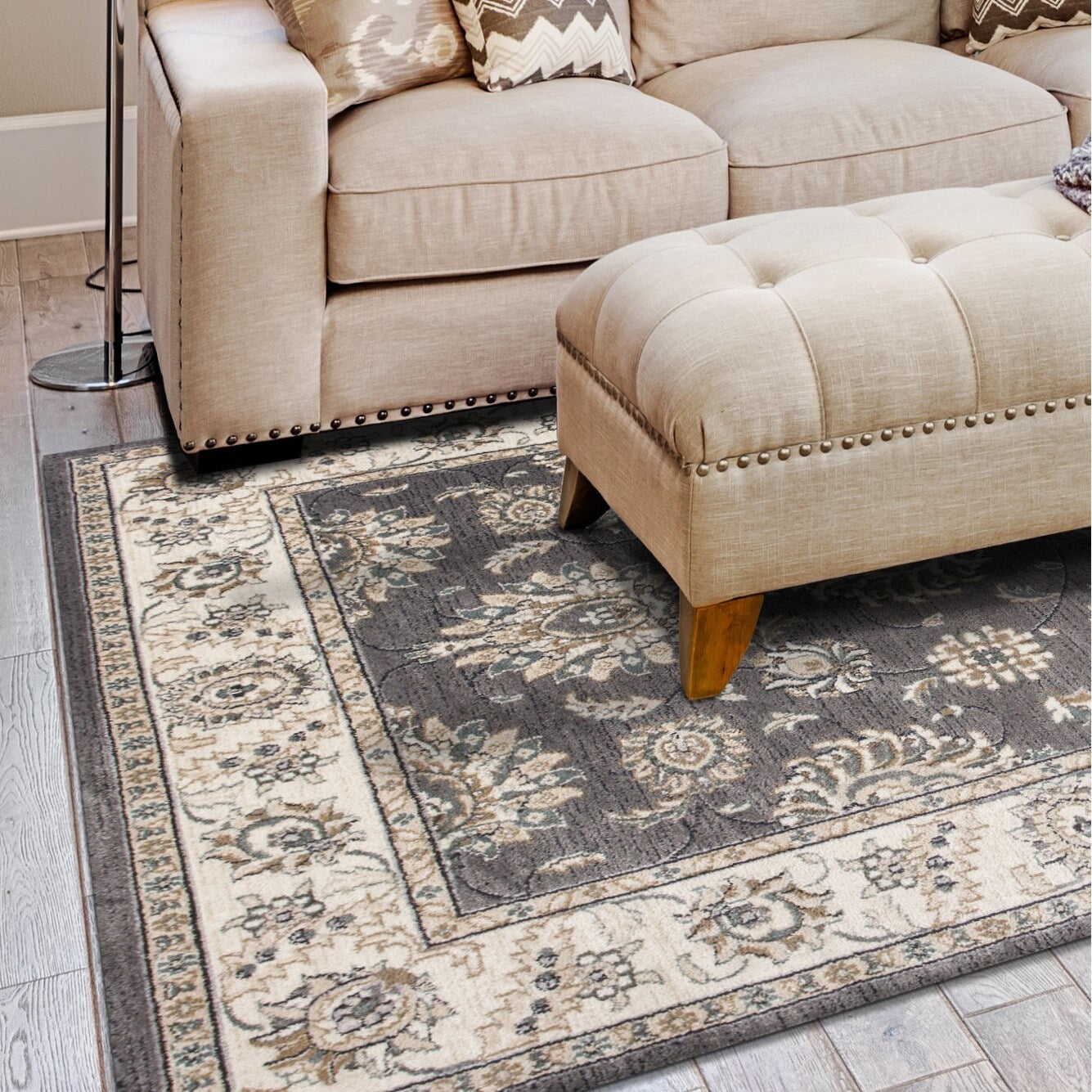 Domani Avon Grey Ivory Timeless Runner Rug