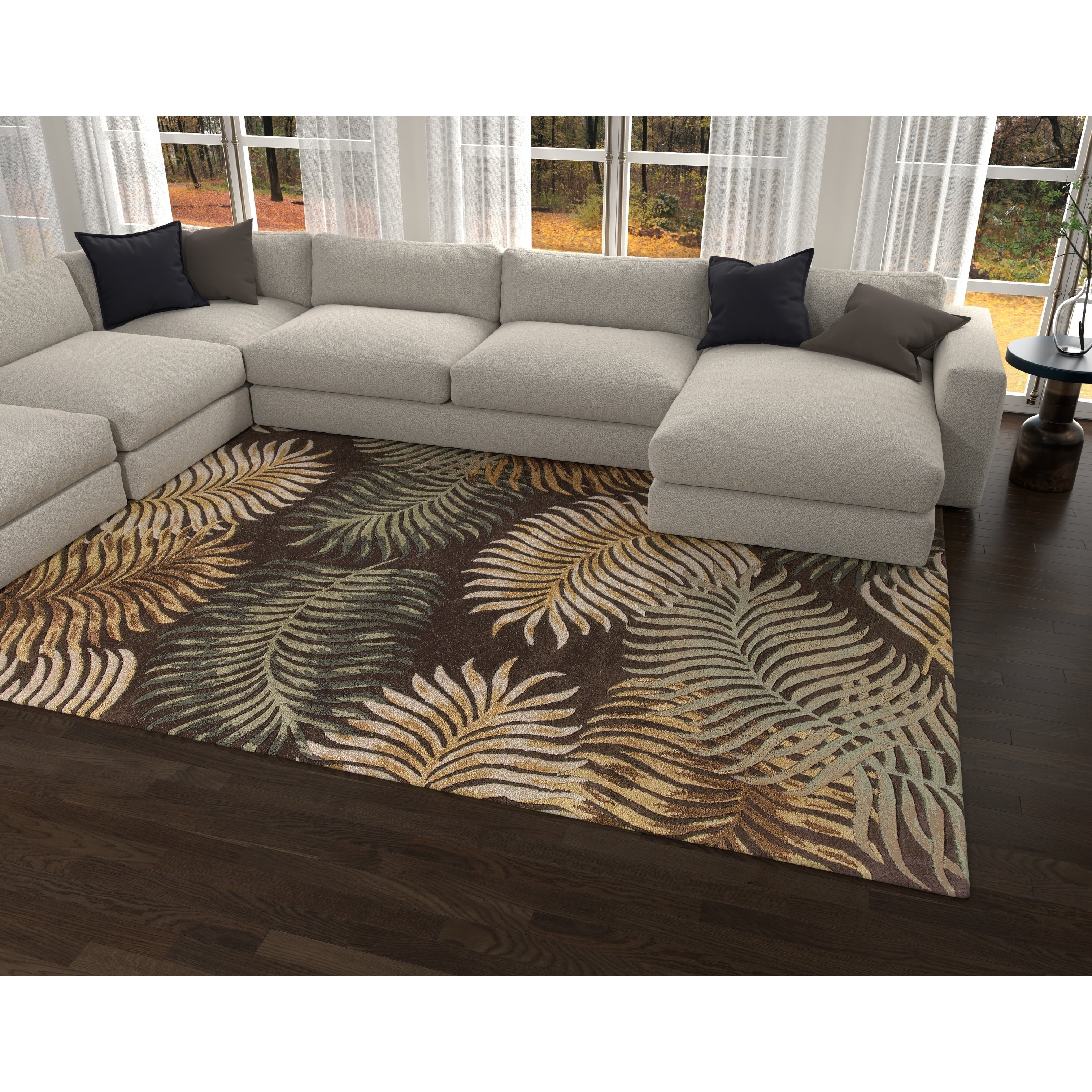 Domani Camila Tropical Espresso Fern Area Rug