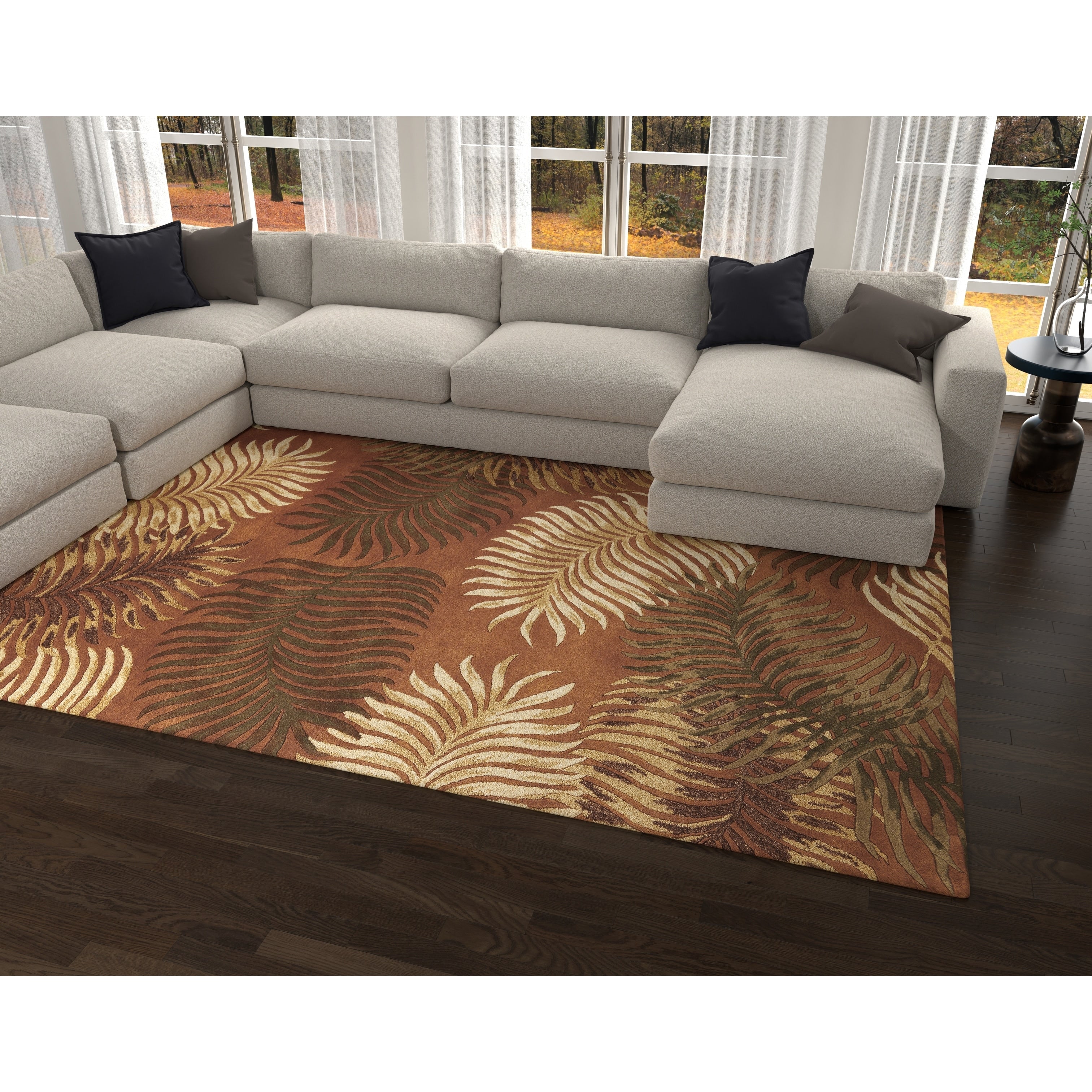 Domani Camila Tropical Rust Fern Area Rug