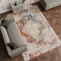 Domani Capri Multi Colored Distressed Medallion Area Rug