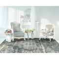 Domani Ekaterina Distressed Slate Traditional Medallion Runner Rug