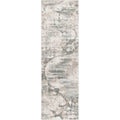 Domani Ekaterina Ivory Mist Distressed Abstract Runner Rug