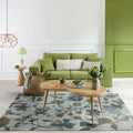Domani Kai Teal Botanical Watercolors Area Rug