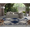 Domani Lesedi Contemporary Ivory Denim Geometric Area Rug