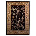 Domani Lexington Black Beige Traditional Floral Area Rug