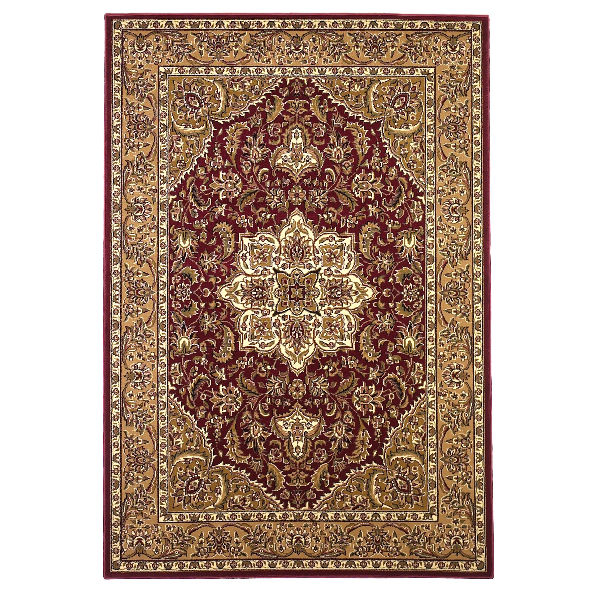 Domani Lexington Traditional Red Beige Moroccan Medallion Area Rug