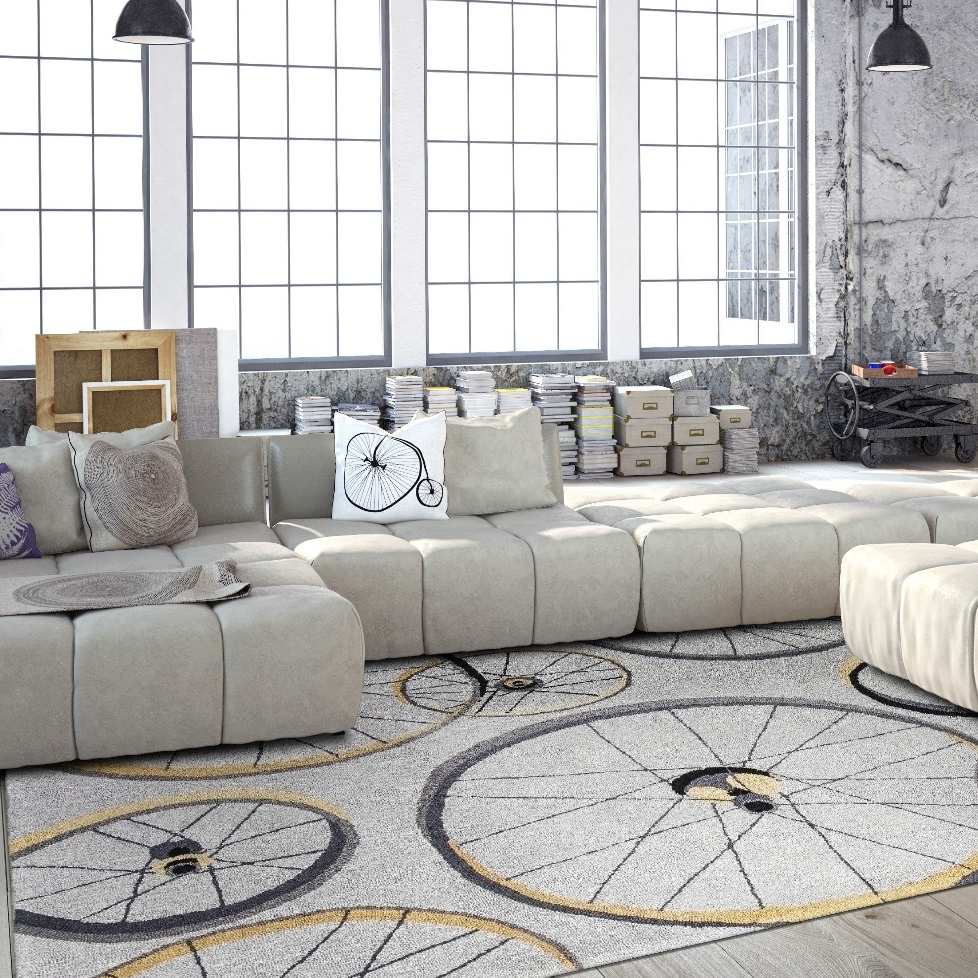 Domani Mohana Grey Wheels Area Rug