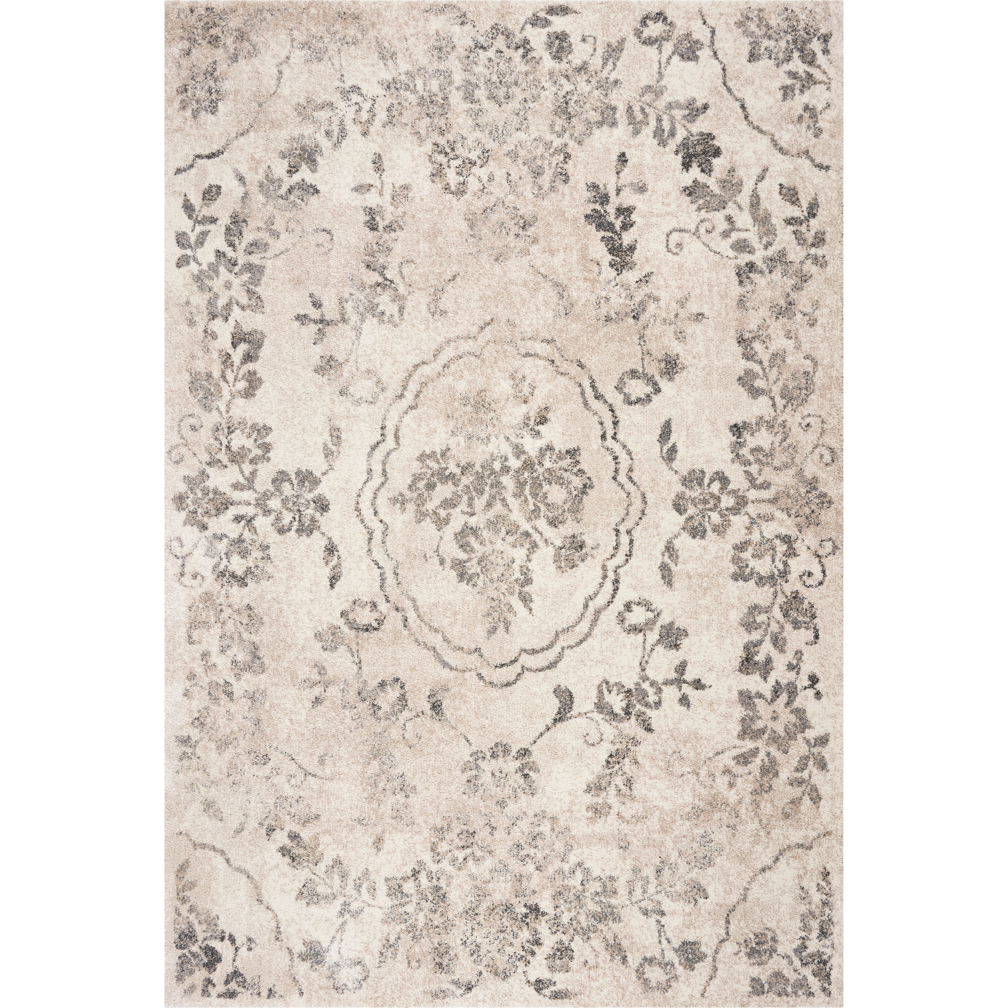 Domani Portland Classic Grey Flora Area Rug
