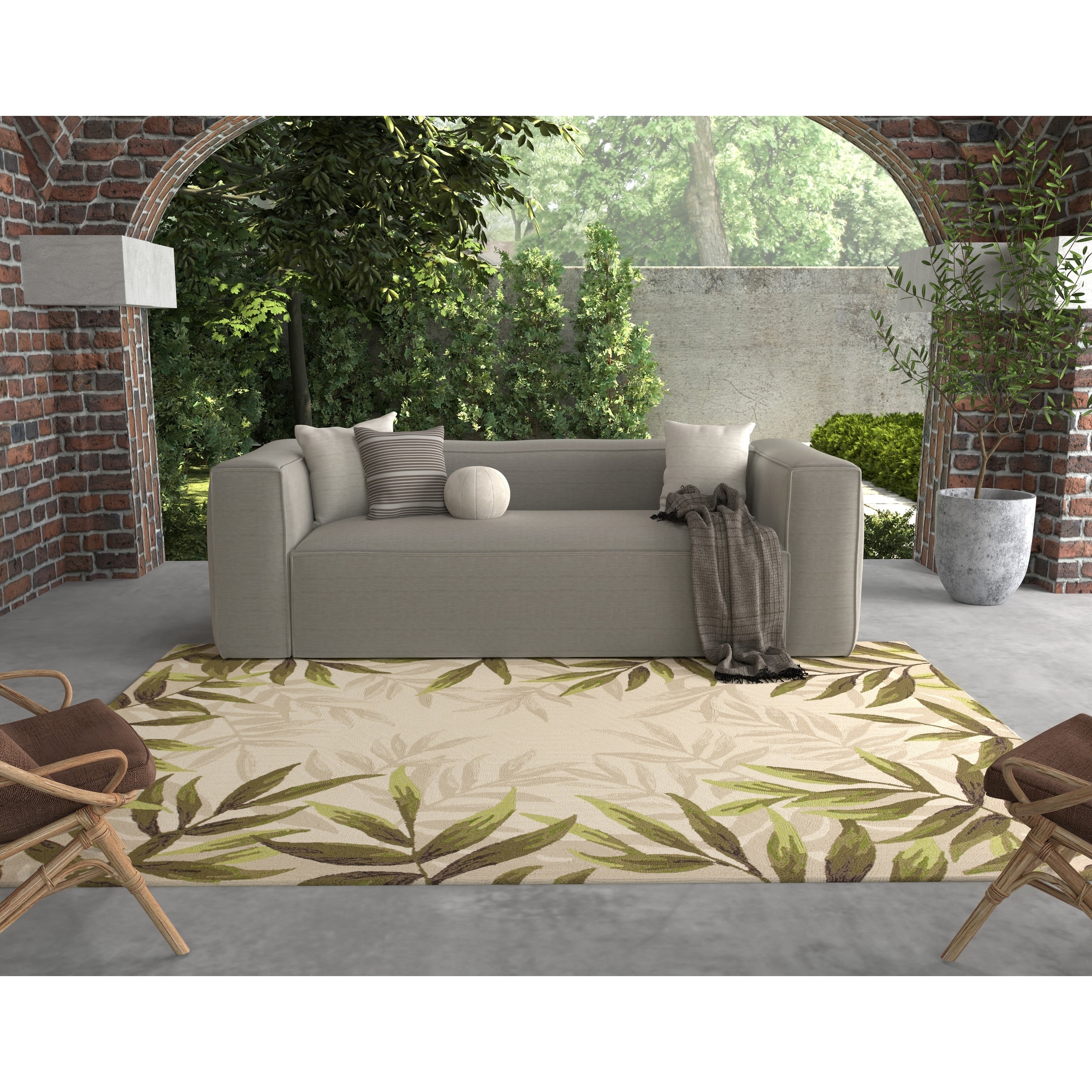Kas Harbor Sand Nature Round Rug 76