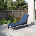 Domi Lounge Chair Outdoor Hdpe Chaise Lounge Outdoor With Wheels Textilene Patio Lounge Chair Adjustable 5 Position Recliner