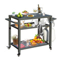 Domi Outdoor Grill Cart With Wheels Xl Outdoor Kitchen Island With Storage Cooking Prep Bbq Table For Patio