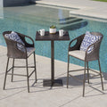 Dominica Outdoor 3 Piece Wicker 40 Inch Square Bar Set With Cushions By Christopher Knight Home