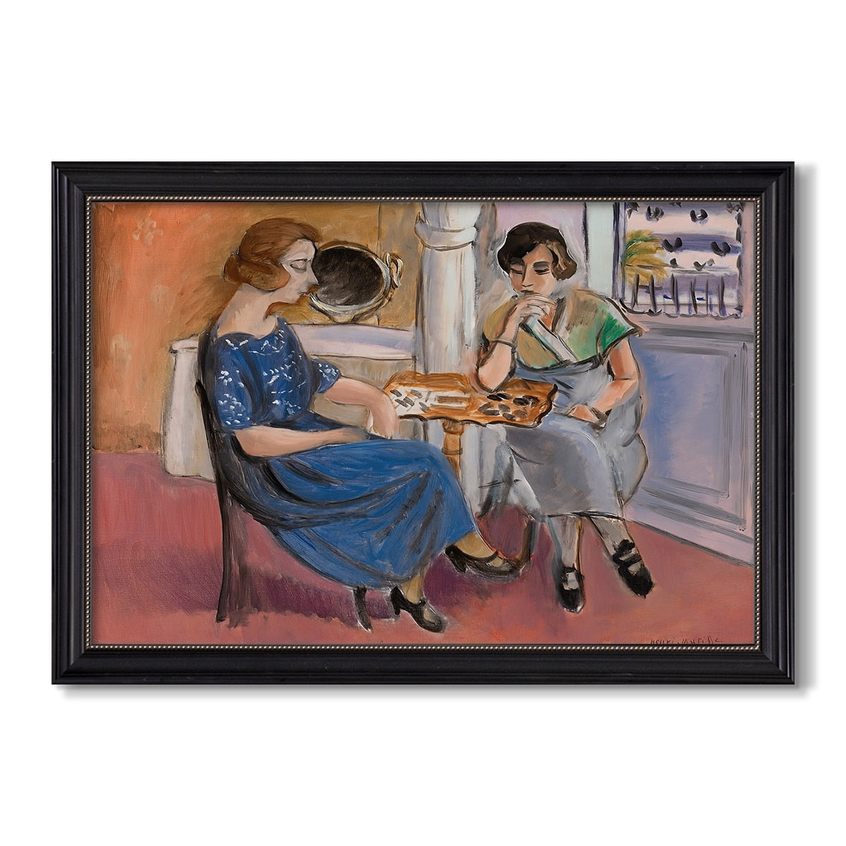 Domino Players 1921 Henri Matisse Custom Framed Canvas