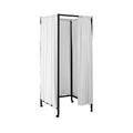 Dont Look At Me Portable Changing Room Divider With Black Frame Cotton Fabric And Casters