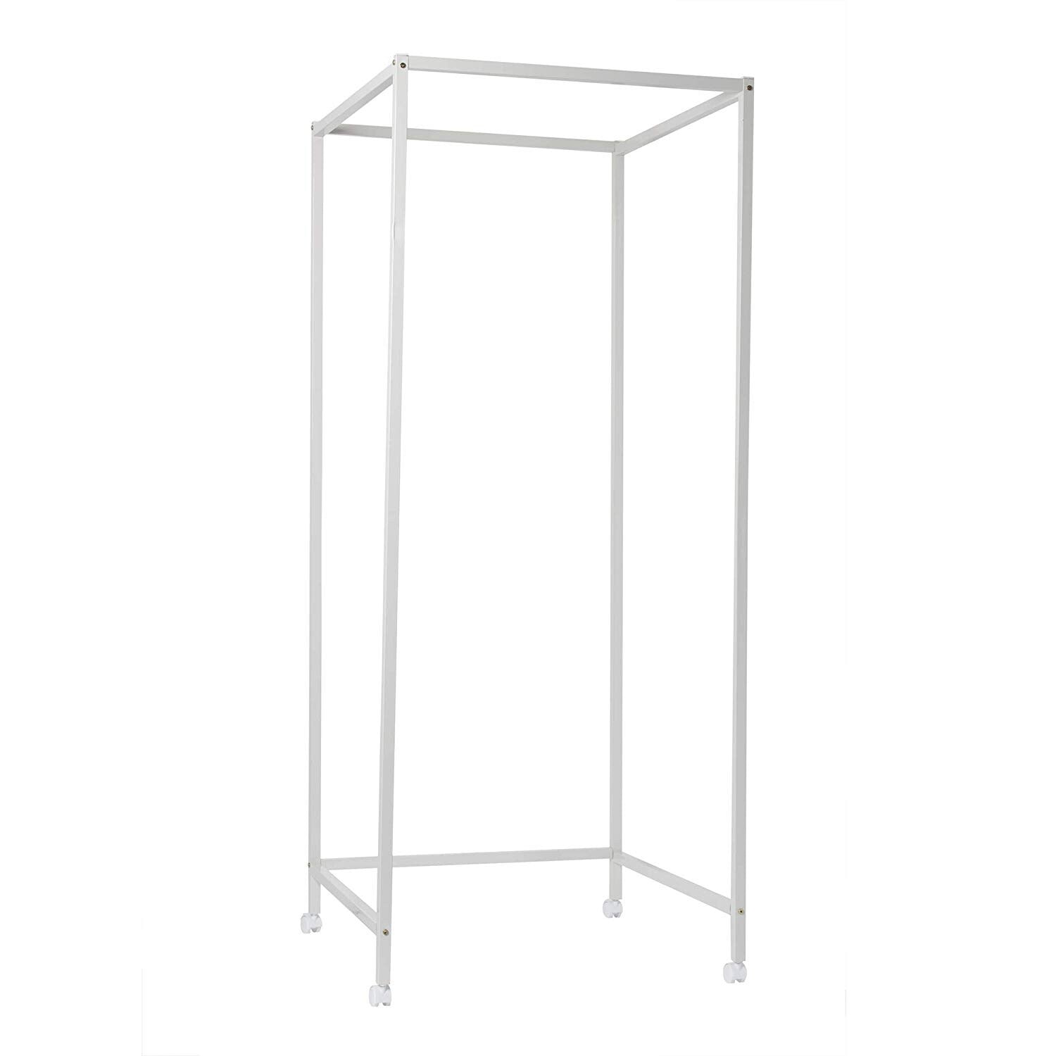 Dont Look At Me Portable Changing Room Divider White Frame With Blackout Fabric And Casters