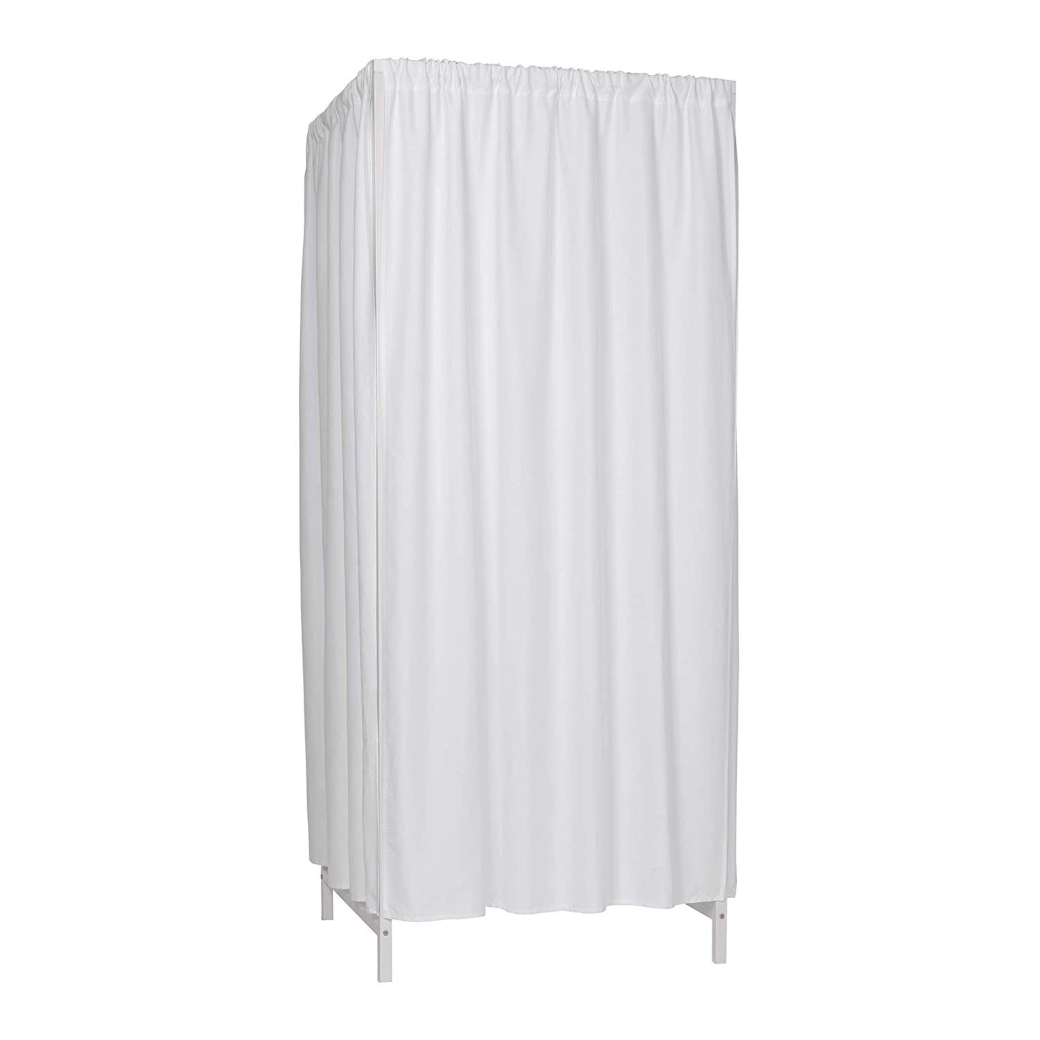 Dont Look At Me Portable Changing Room Divider White Frame With White Fabric