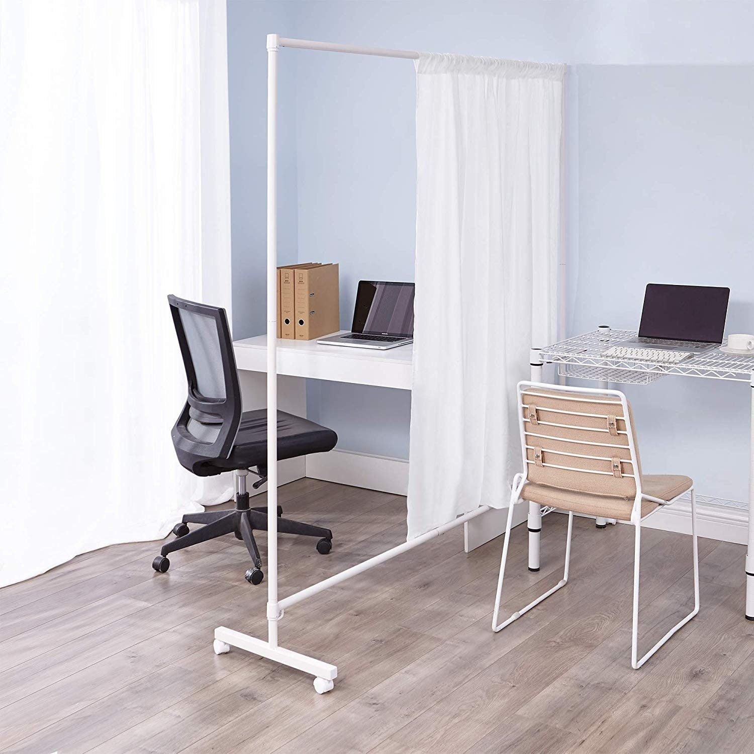 Dont Look At Me Simplified Privacy Room Divider White Frame With White Privacy Fabric