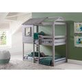 Donco Kids Loft Style Light Grey Twin Over Twin Bunk Bed
