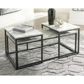 Donnesta Contemporary Gray Black 3 Piece Occasional Table Set 46 W X 22 D X 16 H