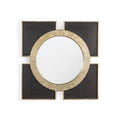 Donovan Brass And Black Wood Mirror