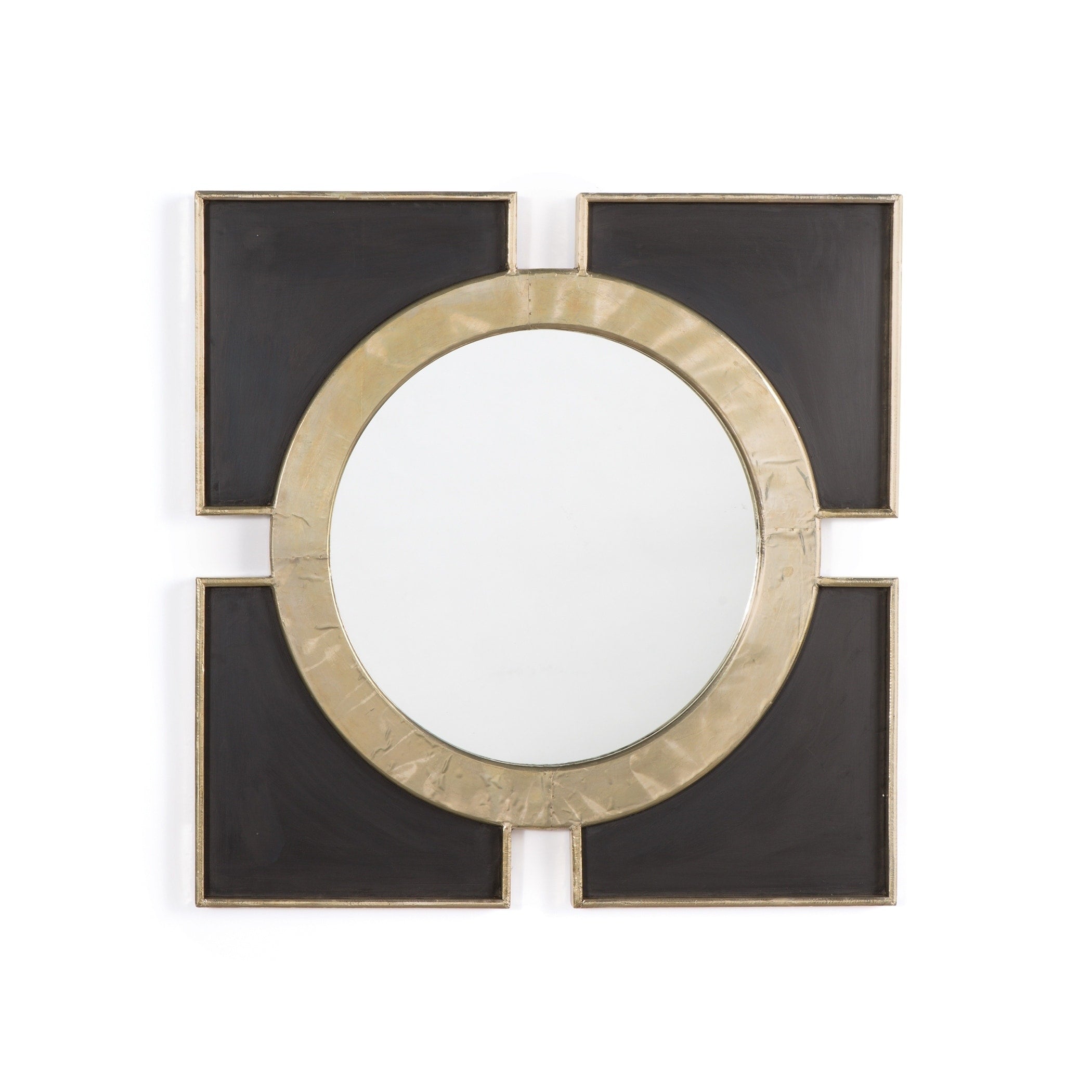 Donovan Brass And Black Wood Mirror