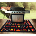 Doortex Bbq Mat Under Grill Mat Fire Retardant And Flame Resistant Mat With Flame Design Size 39 X 60