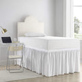 Dorm Sized Cotton Bed Skirt Panel With Ties 3 Panel Set