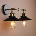 Dorothy 2 Lamp Black Hooded Wall Sconce Includes Edison Bulbs
