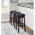 Linon Dorothy Backless Bar Stool Black Swivel Seat