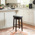 Linon Dorothy Backless Counter Stool Black Swivel Seat