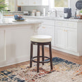 Linon Dorothy Backless Counter Stool Rice Swivel Seat