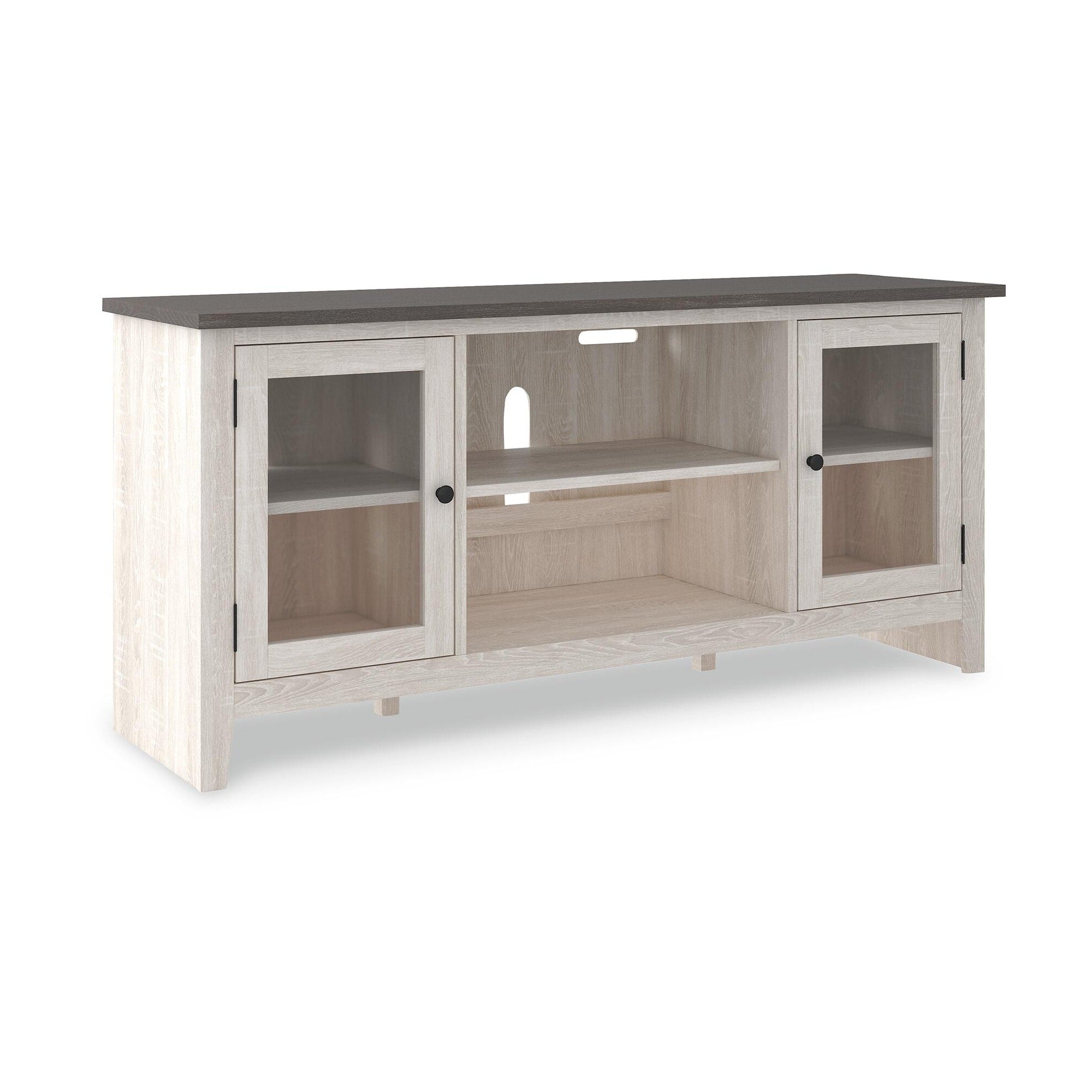 Dorrinson Casual Large Tv Stand W Fireplace Option White Brown