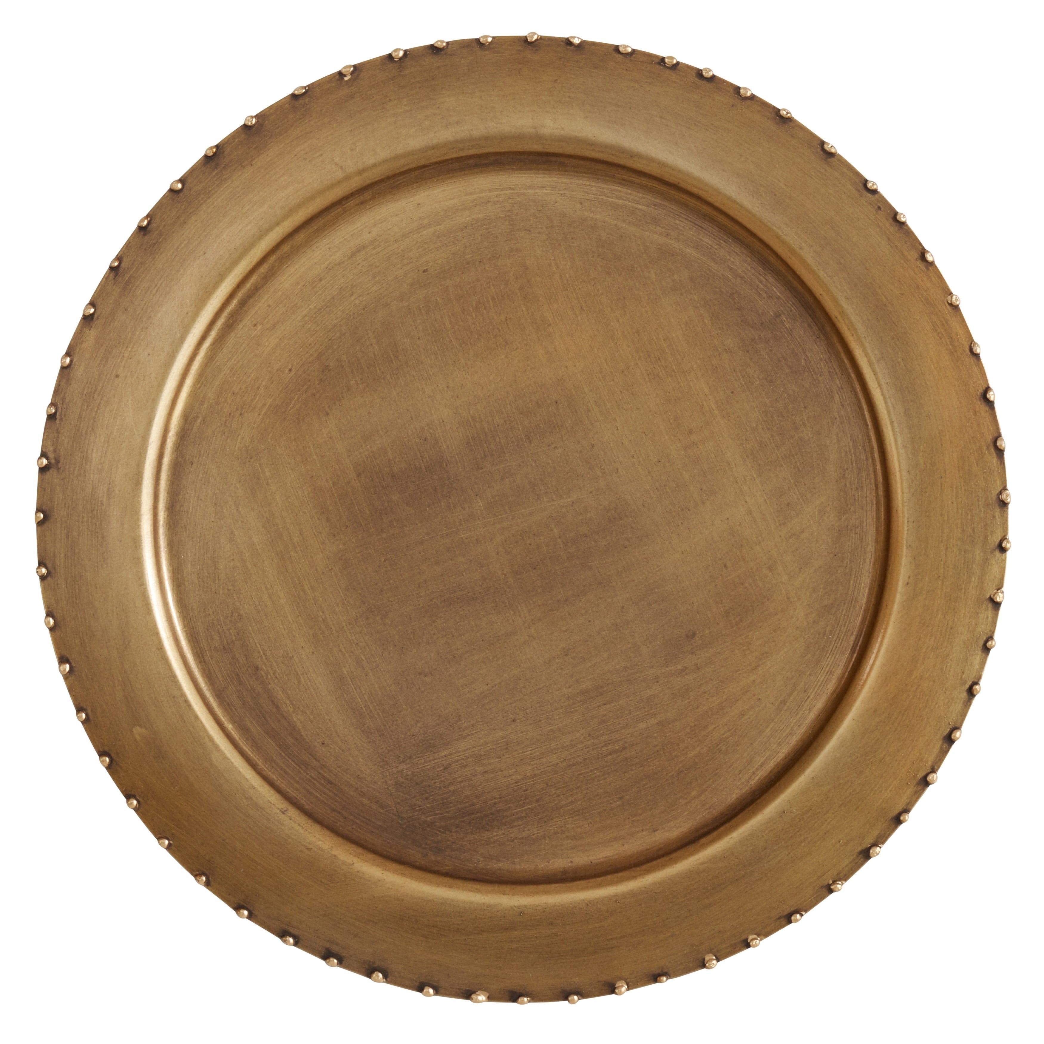 Dot Rim Metal Charger Plates Set Of 4