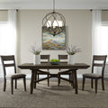 Double Bridge Dark Chestnut 5 Piece Splat Back Trestle Dinette Set