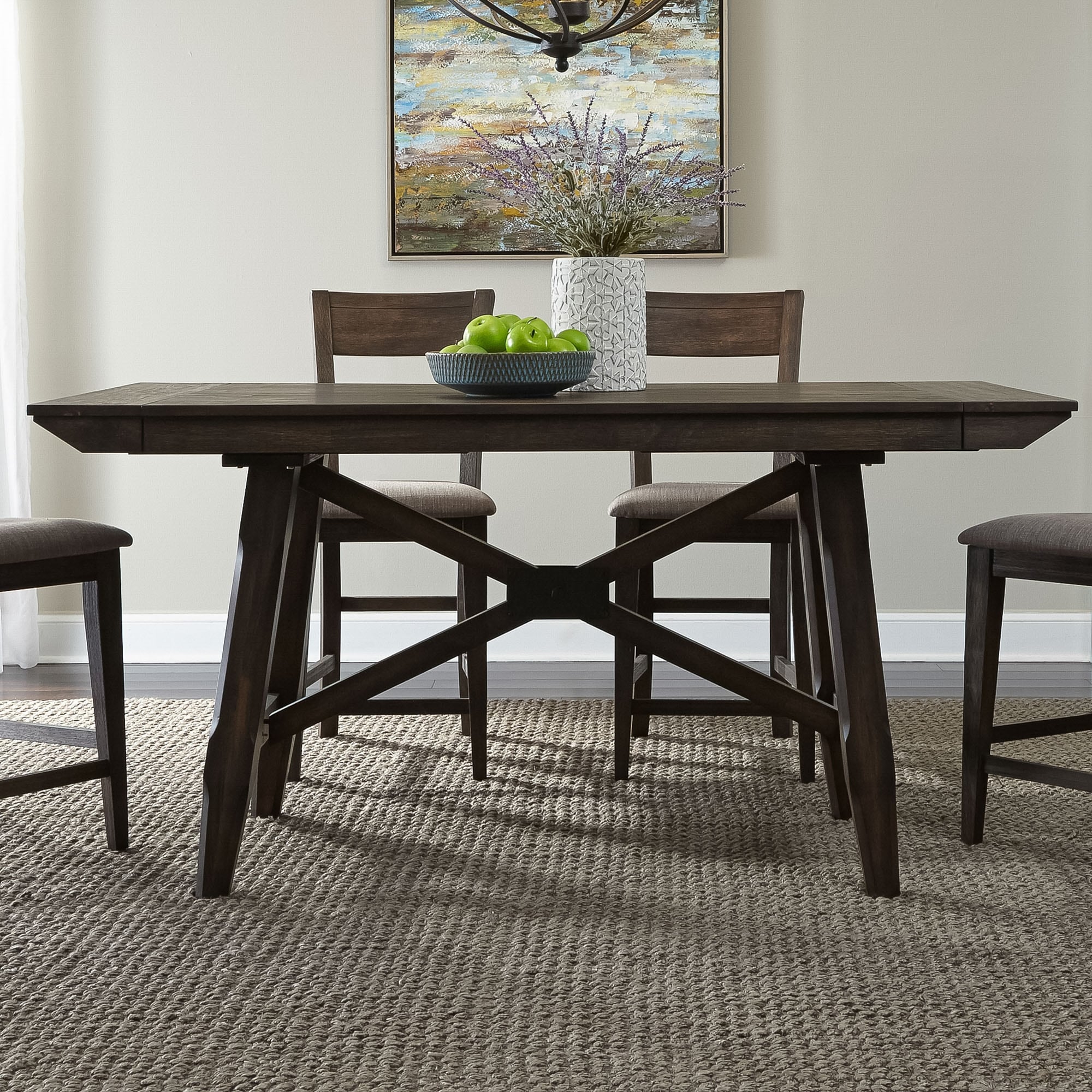 Double Bridge Dark Chestnut Gathering 36X96 Trestle Table Brown