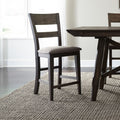 Double Bridge Dark Chestnut Ladder Back Counter Height Barstool