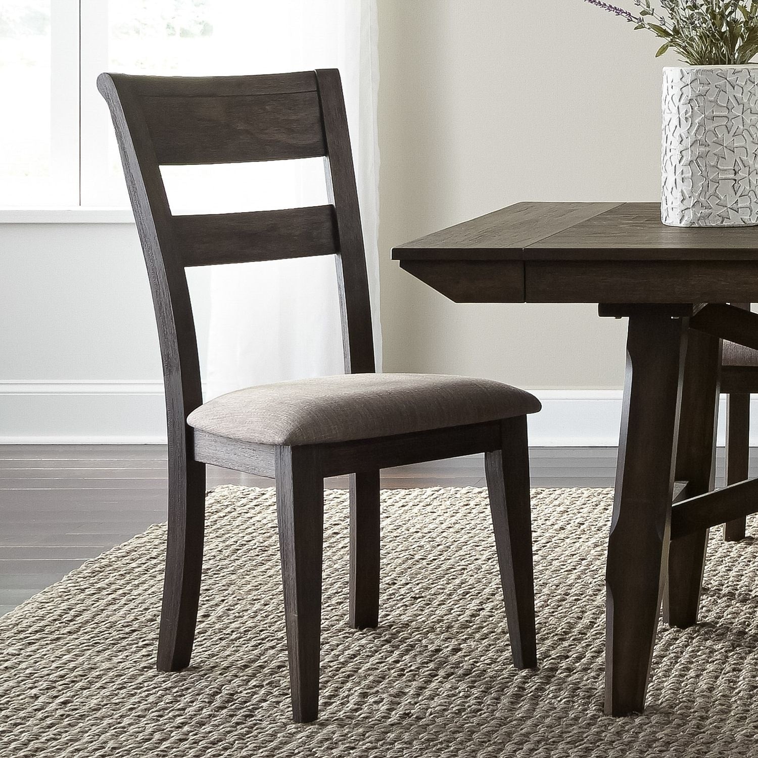 Double Bridge Dark Chestnut Splat Back Side Chair