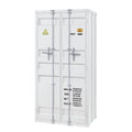 Double Door Storage Wardrobe With Recessed Panels And Cremone Bolts White