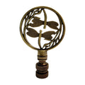 Double Dragonfly Lamp Finial Antique Brass 2.8 H