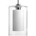 Double Glass Brushed Nickel Led Single Light Pendant