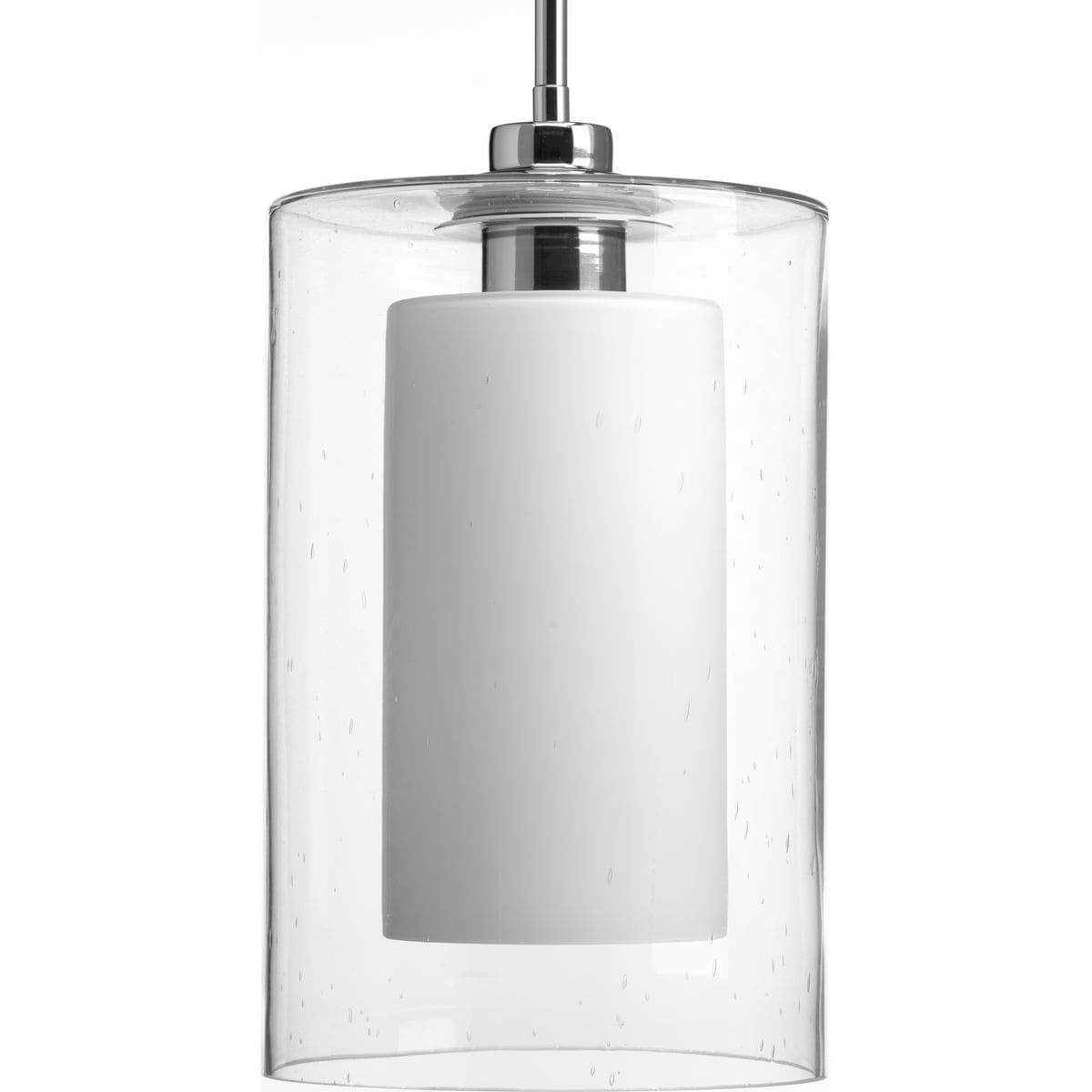 Double Glass Brushed Nickel Led Single Light Pendant