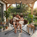 Double Hanging Egg Chair Wth Stand With Cushion Loveseat N A