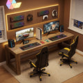 Double Home Office Desks 78.7 Two Person Computer Writing Table Executive Large Desks Workstation For Home Office