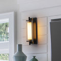 Double Layer Cylindrical Clear Glass Led Wall Sconce Modern Industrial