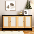 Double Litter Box Enclosure Cat Litter Box Enclosure For 2 Cats Hidden Litter Box Furniture With Rattan Doors