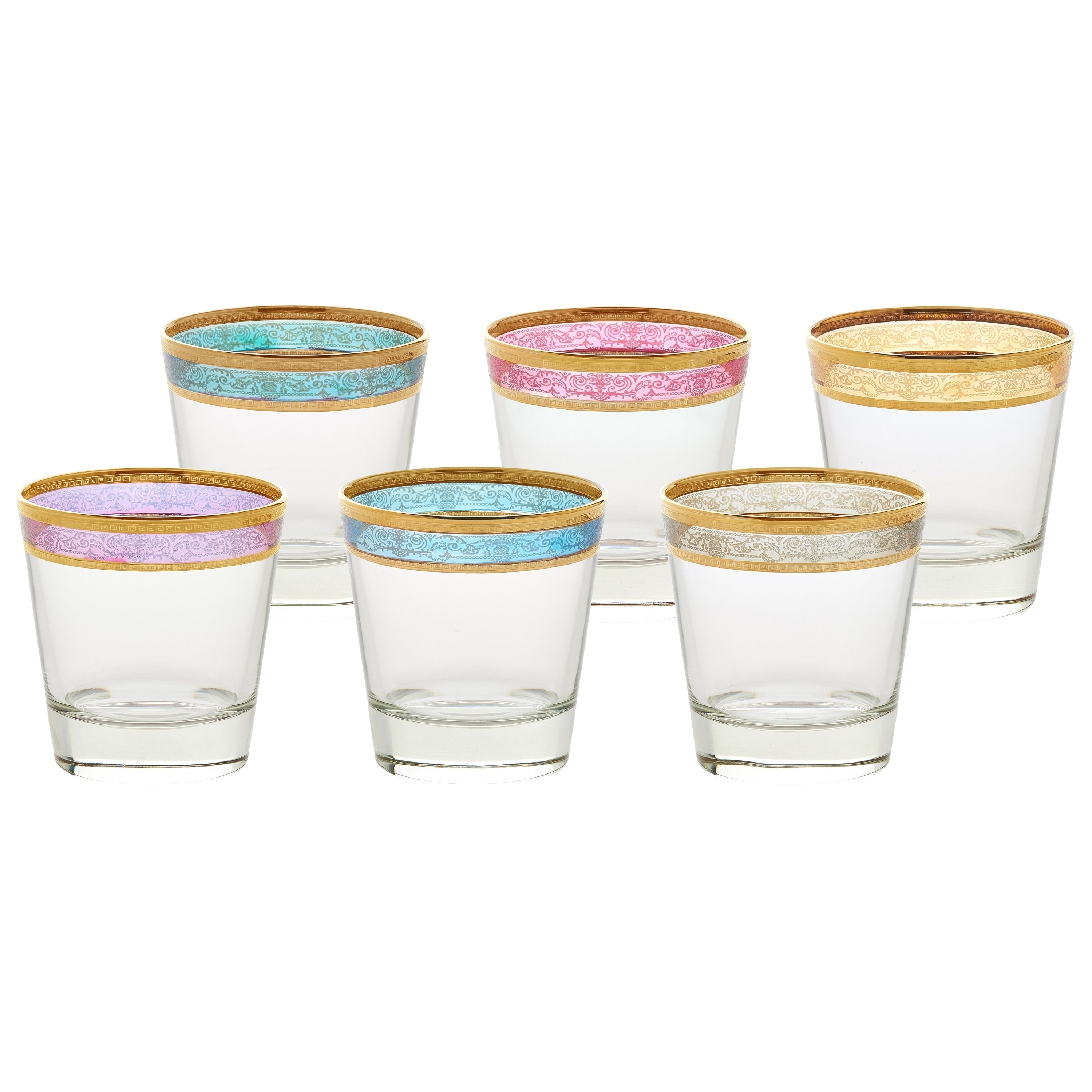 Double Old Fashion Set Of 6 Melania Collection Multicolor