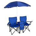 Double Picnic Beach Camping Folding Chair Table Cooler Patio Umbrella