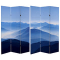 Double Sided Misty Mountain 6 Foot Tall Canvas Room Divider