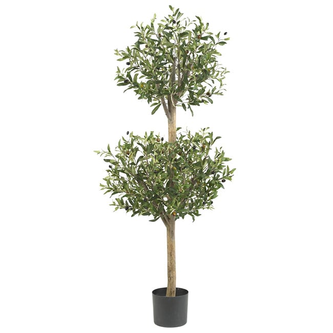 Double Silk 4.5 Foot Olive Topiary